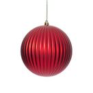 Adorno Vickerman Bola Roja Mate con Líneas 6 cm, 4 unidades por Bolsa