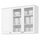 Aéreo 120 cm 03 Portas de Vidro Americana Branco HP