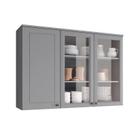 Aéreo 120 cm 03 Portas de Vidro Americana Cinza Aéreo 120 cm 03 Portas de Vidro Americana Cinza