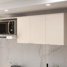 Aéreo 190cm 3 Portas com Nicho para Microondas Ayla Yescasa Bege/Off White Aéreo 190cm 3 Portas com Nicho para Microondas Ayla Yescasa Bege/Off White