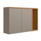 Aéreo Duplo 120cm Arya 100% MDF Jequitibá/Gris Fosco - sallar home Aéreo Duplo 120cm Arya 100% MDF Jequitibá/Gris Fosco - sallar home