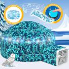 Aerodome W&O Arctic Camo com luzes LED e botão de efeitos sonoros - Infla em segundos - Tenda de camuflagem inflável - Forte para crianças de 3 a 12 anos - Tenda inflável - Tenda inflável - Tenda militar (ventilador não incluído)