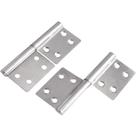 Aexit Porta de móveis 4" aço inoxidável tipo bandeira dobradiças 2 unidades SX180