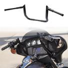 Aferrizu guidão Ape Hangers de 10" com elevação de 1 ½ para motocicletas Harley Davidson Touring Street Glide Electra Glide com carenagem Batwing, guidão Meathook Bagger, 1986-2023, preto brilhante