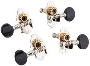 Afinadores de ukulele Grover 9NB Sta-Tite Nickel Black Buttons