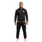 Agasalho Conjunto Holanda Seleção Jaqueta Calça Preto/Laranja Copa -