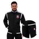 Agasalho Conjunto Jaqueta Calça Corinthians Trilobal Preto -