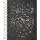 Agenda 2025 Tilibra shine 117x164mm com 176 folhas