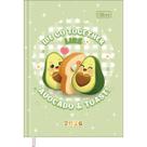 Agenda Costurada MIni 7,8 x 10,8 cm Abacute 2026 - Avocado e Toast - Verde