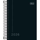 Agenda Escolar 2026 Capa Dura Espiral Pepper Preta - Tilibra