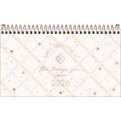 Agenda Espiral Semanal de Bolso 16,7 x 8,9 cm Soho 2026 - Fundo Bege com Xadrez Agenda Espiral Semanal de Bolso 16,7 x 8,9 cm Soho 2026 - Fundo Bege com Xadrez