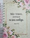 Agenda Permanente Espiral Média Floral Bege