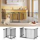 AGESISI Dog Gate 255x74 cm, resistente, independente, 4 painéis