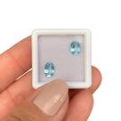 Água Marinha Azul Oval Par 1,56ct (2)