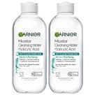 Água micelar Garnier, ácido salicílico, 400 ml, pacote com 2