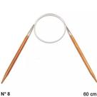 Agulha Circular de Tricô em Bambu 8,0mm - Círculo - 60cm
