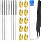 Agulha De Limpeza De Aço Inoxidável 0.4mm MK8 E Pinça Preta Para Impressoras 3D Creality Ender-3