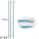 Agulha de Tricô Plástica Cabo Longo 5,5mm - Circulo
