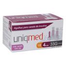 Agulha para Caneta Uniqmed 4mm x 0,20mm 33G 100 Unidades