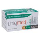 Agulha para Caneta Uniqmed 4mm x 0,23mm 32G 100 Unidades