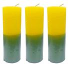 Aib vela 7 dias votiva 14cm 250g verde e amarela - kit c/ 3 unid Aib vela 7 dias votiva 14cm 250g verde e amarela - kit c/ 3 unid