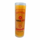 Aib vela pvc 7 dias laranja 14cm 220g votiva anti chama - un