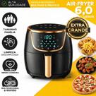 Air Fryer 5L 1500W Digital Touch Sem Óleo Fritadeira Elétrica Alta Potência Preparo Rápido Crocante Saudável Timer 60min Temperatura Ajustável