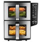 AIR FRYER Gourmia 11QT com cesto duplo, acabamento inteligente, cozimento sincronizado e cozimento em 4 camadas. Design vertical que economiza