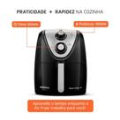 Air Fryer Mondial 5L Preto/Inox Cesto Quadrado Duraflon Sem Óleo Timer 60min Compacta