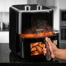 Air Fryer Startools 5 Litros 1350W Sem Óleo Visor LED Temperatura 80 200C Timer 60min Cesto Antiaderente Trava Segurança 220V Preta