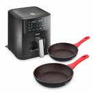 Airfryer Ichef Smart Vision 6L e Panelas Home Sauté Grand 24cm e Home Sauté Petit 20cm Vermelha