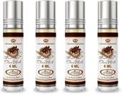 Al-Rehab Choco Musk Perfume Rollerball unissex, 6 ml, pacote 4