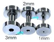 Alargador Aço Inox 1mm 2mm 3mm Brinco Piercing