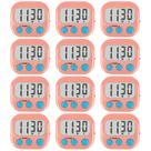 Alarme alto digital magnético rosa Timer AOUCE, pacote com 12 unidades