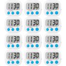 Alarme alto magnético digital Timer AOUCE, pacote com 12 unidades, branco