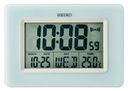 Alarme/relógio de parede Seiko Yanai Bedroom Blue claro com termômetro