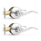 Alavanca de maçaneta de porta Probrico Privacy Polished Chrome, pacote com 2 Alavanca de maçaneta de porta Probrico Privacy Polished Chrome, pacote com 2
