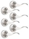 Alavanca de porta Mengico Satin Nickel Dummy, lado direito único Alavanca de porta Mengico Satin Nickel Dummy, lado direito único