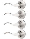 Alavanca de porta Mengico Satin Nickel Dummy Single Lado Esquerdo x4