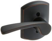 Alavanca de porta Schlage Merano, boneco solteiro, canhoto, bronze envelhecido