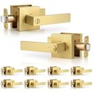 Alavancas de porta Gaurqiah Brushed Gold Privacy, pacote com 10