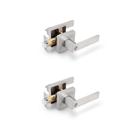 Alavancas de porta Gobrico Square Rosette Privacy Satin Nickel x2