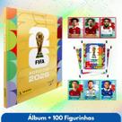 Álbum Copa do Mundo 2026 Dourado Capa Dura e 100 Figurinhas Sem Repetição Jogo Oficial Fifa Jogador