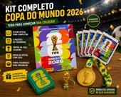 Álbum Copa do Mundo, 5 Pacotes, Porta Figurinhas, Medalha, Chaveiro Taça