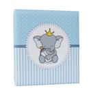 Álbum de fotos com estojo para bebê 15x21/20x25 - azul menino elefante