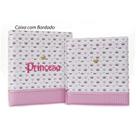 Álbum de fotos com estojo para bebê 15x21/20x25 - bordado luxo menina rosa