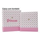 Álbum de fotos com estojo para bebê 15x21/20x25 - bordado princesa luxo rosa menina