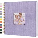 Álbum de fotos de álbum de recortes Hiwhy 25x25cm, capa dura, 80 páginas, roxo