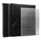 Álbum de Luxo Preto 50 Folhas c/ bolso p/ 200 Cédulas 3BZN G