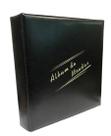 Álbum grande acolchoado preto 4 argolas para 200 moedas
